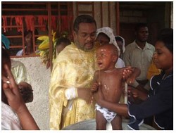 A baptism in Jacmel, October 2010.