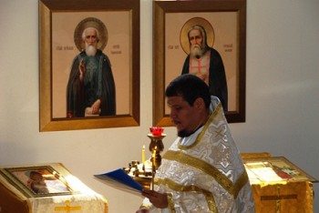 Fr Ignacio serves liturgy at the Vladimir icon of the Mother of God church<br/> in Coronado.